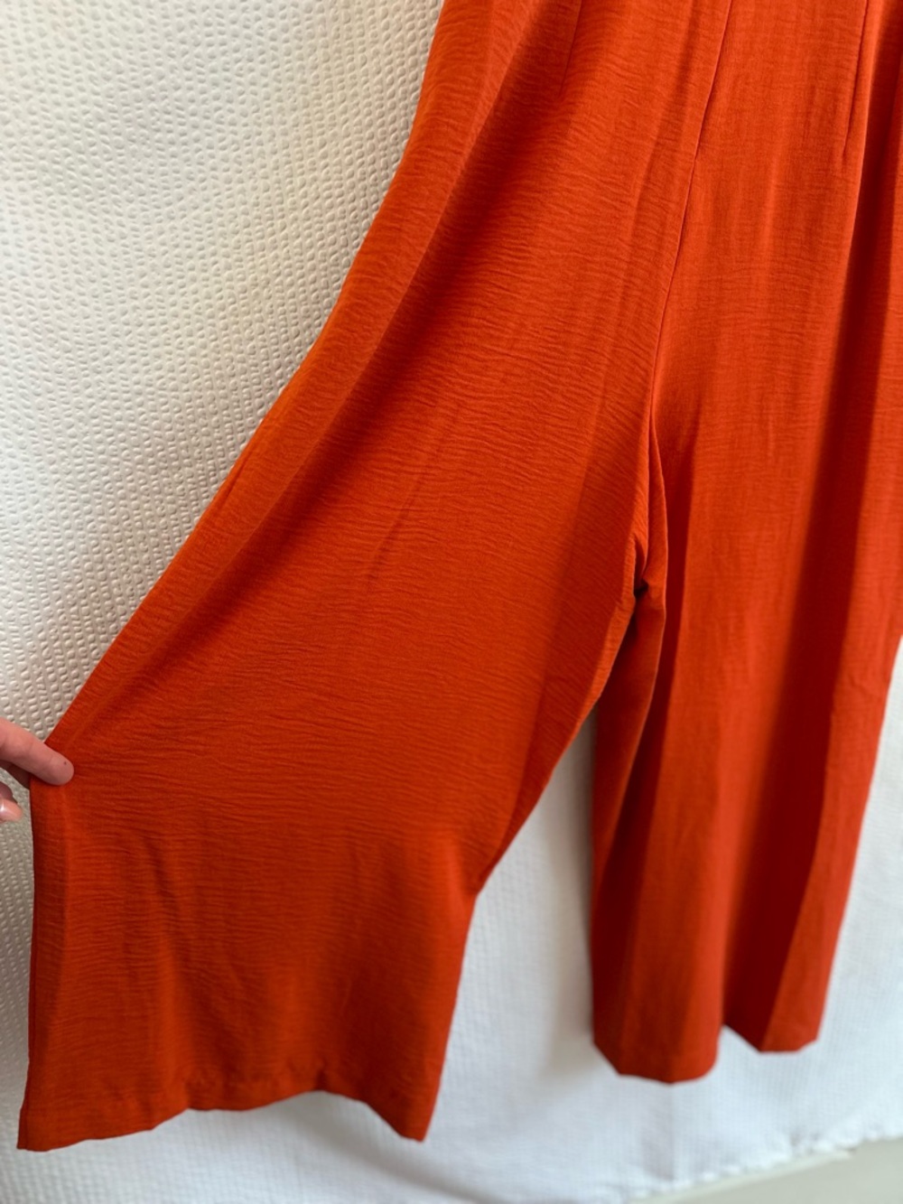 Calvin Klein Orange Sleeveless V-Neck Wide-Leg Jumpsuit Waist Tie Size: 10 NWT - Picture 4 of 14